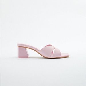 ZARA MID HEIGHT BLOCK HEEL SANDALS size 7.5